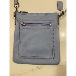 COACH Swingpack Crossbody Swing Bag,  Light Blue genuine Leather Purse